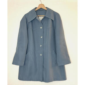 Vintage 1970's Astor One Blue Trench Coat Jacket Women's EUC Sz 18R